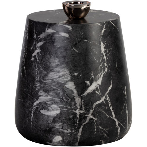 Aries 16 X 15 inch Marble Look / Black Outdoor End Table